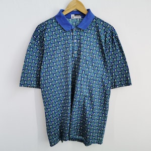 Lanvin Shirt Vintage Lanvin Over Print Polo Shirt Size L