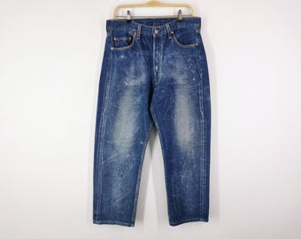 Levis Jeans Distressed Vintage Levis Lot 501 Selvedge Denim Jeans Made In USA Size 32