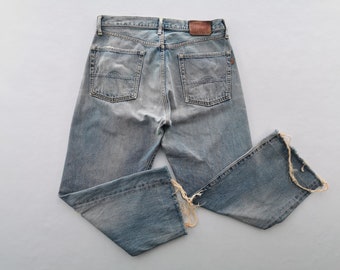 Edwin Jeans Distressed Vintage Edwin 505X Selvedge denim jeansbroek gemaakt in Japan maat 33