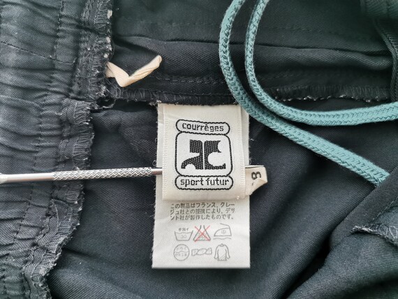 Débardeur Vintage Courrèges Paris - Noir Avec Logo Blanc, Taille 0, Fabriqué En France