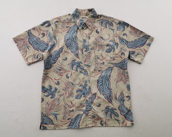 Chemise Reyn Spooner vintage, modèle hawaïen à imprimé floral, taille M.