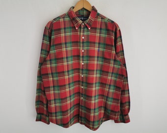 Polo Ralph Lauren Shirt Vintage 90s Polo Ralph Lauren Checkered Flannel Button Shirt Size M