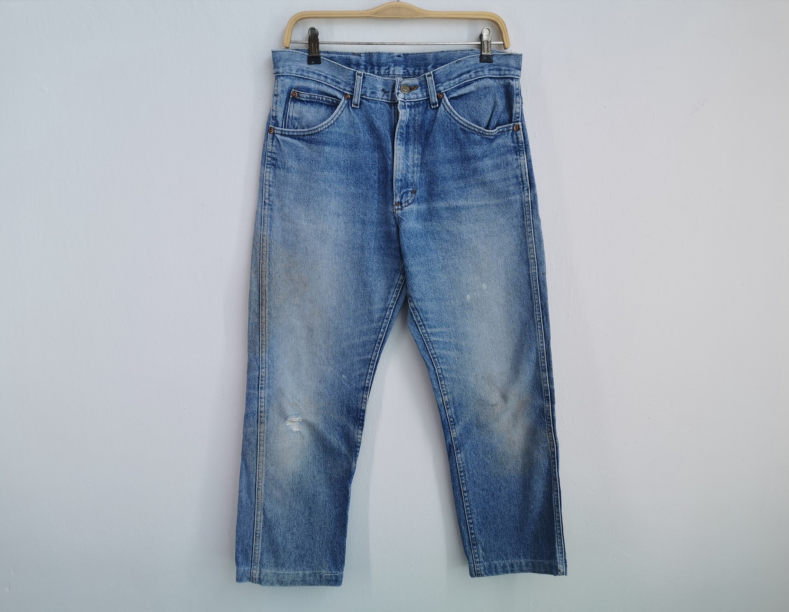 Lee Jeans Distressed Vintage Size 33 Lee Made In USA Denim | Etsy
