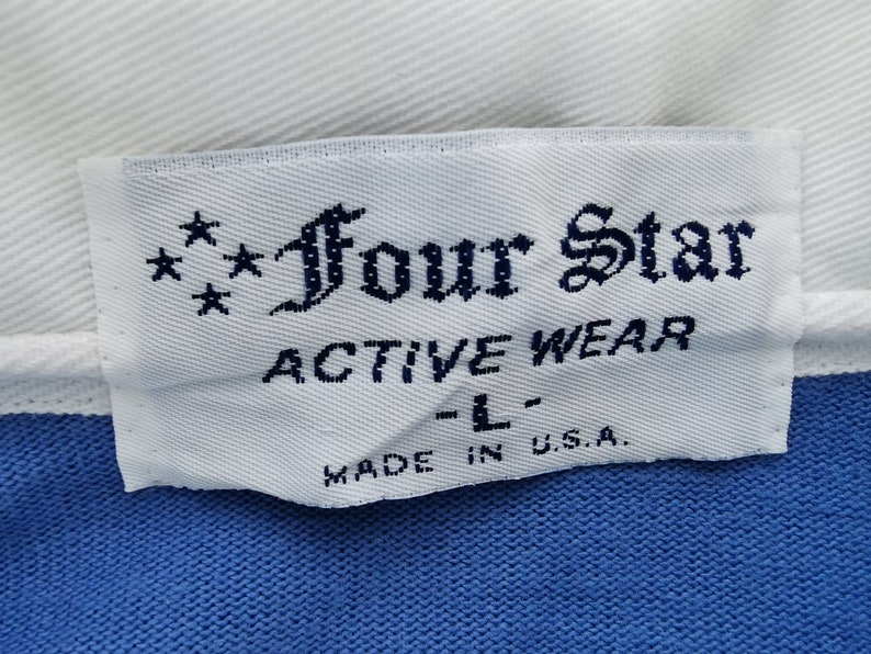 Four Star Shirt Vintage Four Star Made in USA Gestreiftes Poloshirt Größe L Bild 4