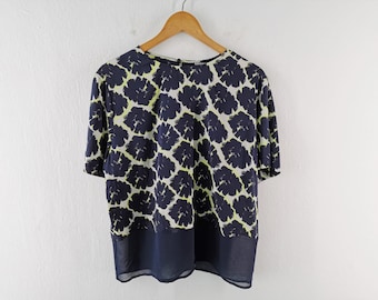 DKNY Blouse DKNY Over Print Silk Blouse Shirt Size L