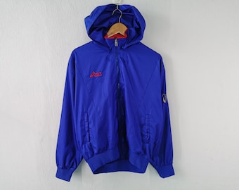 Asics Jacket Vintage 90s Asics Made In Japan Hoodie Windbreaker Jacket Size L