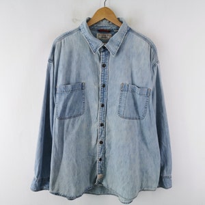 Levis Distressed Shirt Vintage Levis Button Jeans Shirt Size XXXL