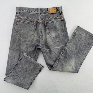Lee Jeans Distressed Vintage Lee Denim Jeans Pantaloni Taglia 30/31x29.5