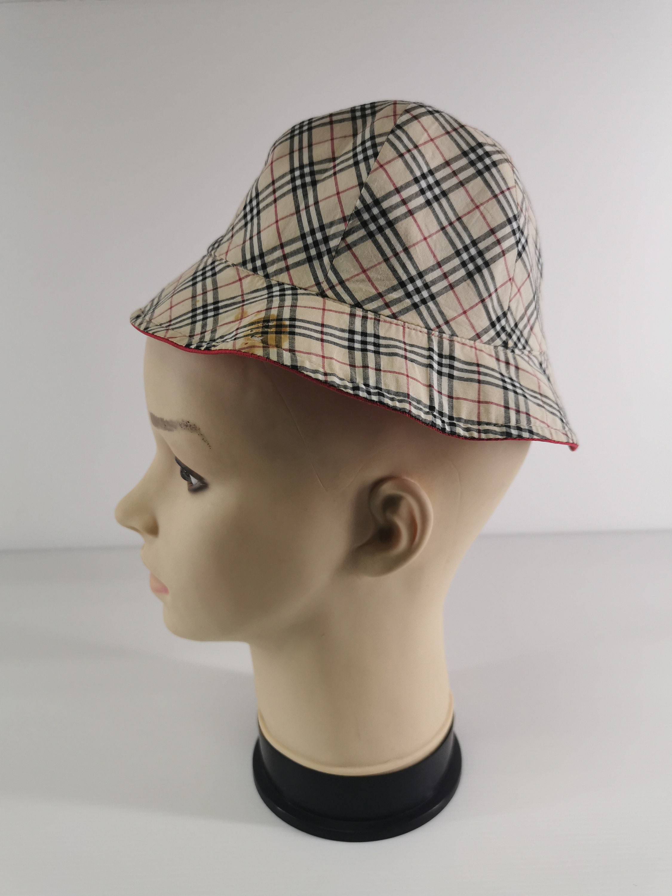 Burberry Hat Vintage Burberry Reversible Head Wear Bucket Hat Etsy