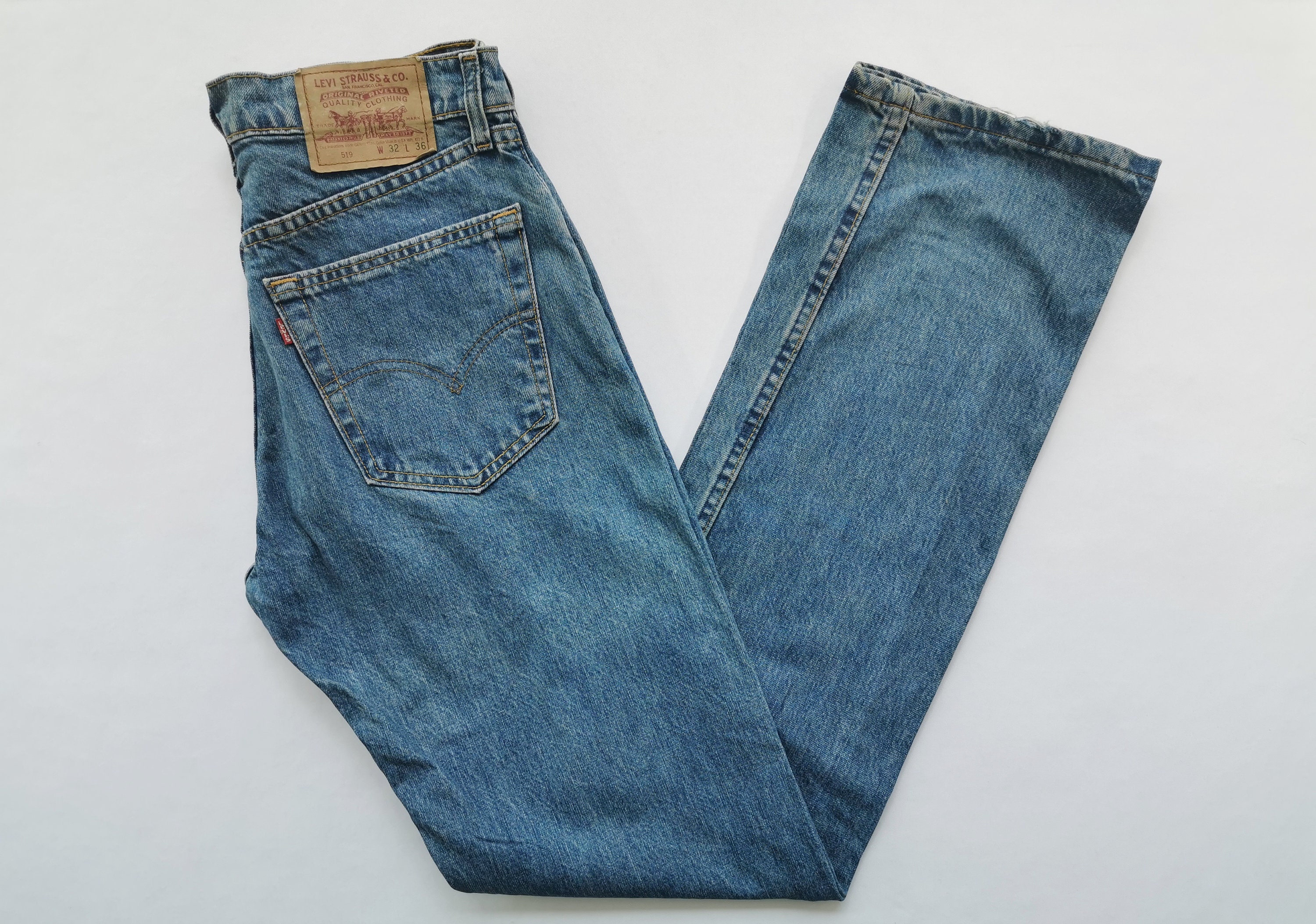 Levis 519 Jeans Distressed Vintage 90s Size 32 Levis 519 Made | Etsy
