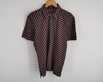 【Burberrys】1990s Striped S/S Polo Shirt THOMAS BURBERRY Vintage Mens Polo Shirt 90s Burberrys of