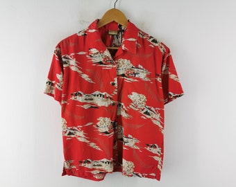 Coleman Shirt Vintage Coleman Hawaiian Over Print Button Shirt Size L