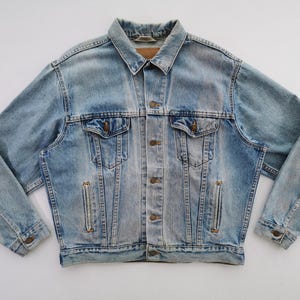 Levis Jacket Distressed Vintage 90&#39;s Levis Denim Jeans Jacket Made In USA Size L