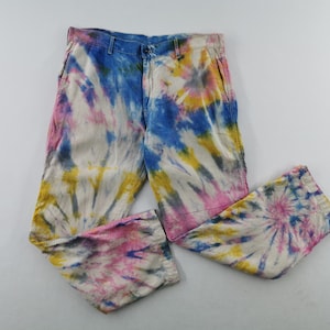 Comme des Garcons Jeans Vintage 90s Size L Comme des Garçons Tie Dye Denim Jeans Pants Made In Japan Size 35