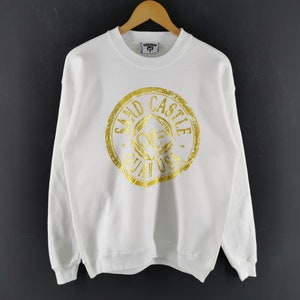 Lee Sweatshirt Vintage 90&#39;s Sand Castle Guam USA Pullover Sweatshirt Made In USA Size M