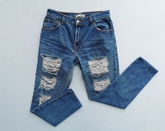 Levis 550 Jeans Distressed Vintage Size 10M Levis 550 Womens Denim Jeans Pants Size 31/32x30