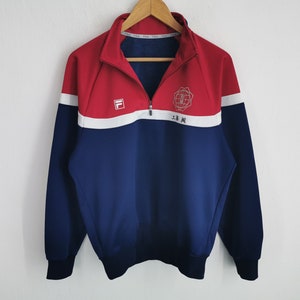 Chaqueta Fila Vintage, Sudadera Fila, Chaqueta deportiva, Hecha en Japón, Talla L imagen 2