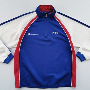 Champion Jacket Vintage 90s Size Jaspo M Champion Made In Japan Color Block Pullover Track Jacket Size M/L