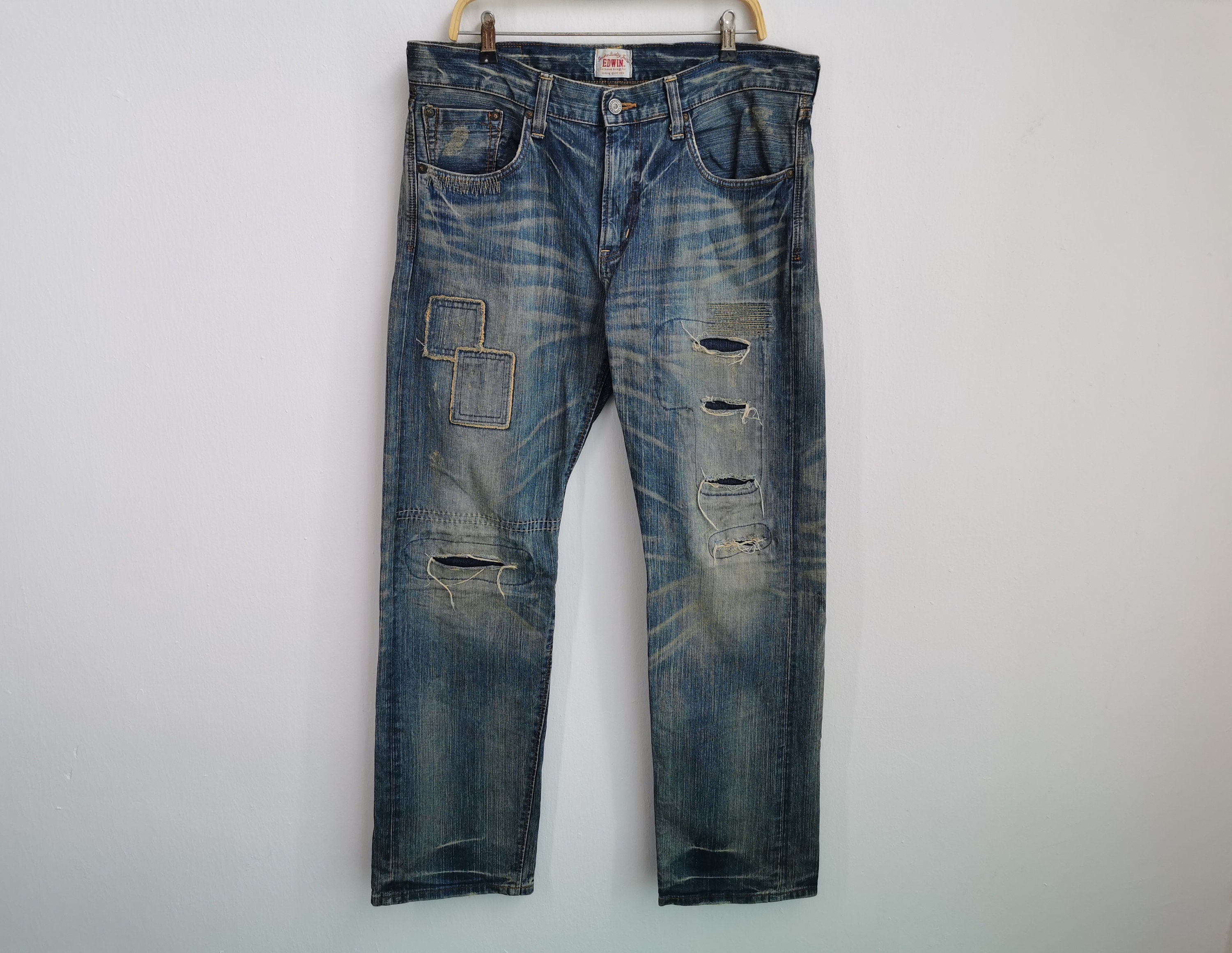 Edwin Jeans Distressed Size 36 Edwin Denim Jeans Pants Size | Etsy