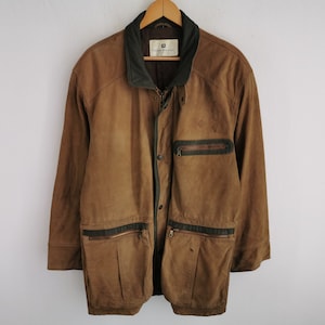 Pierre Balmain Distressed Jacket Vintage Pierre Balmain Paris Leather Jacket Size XL