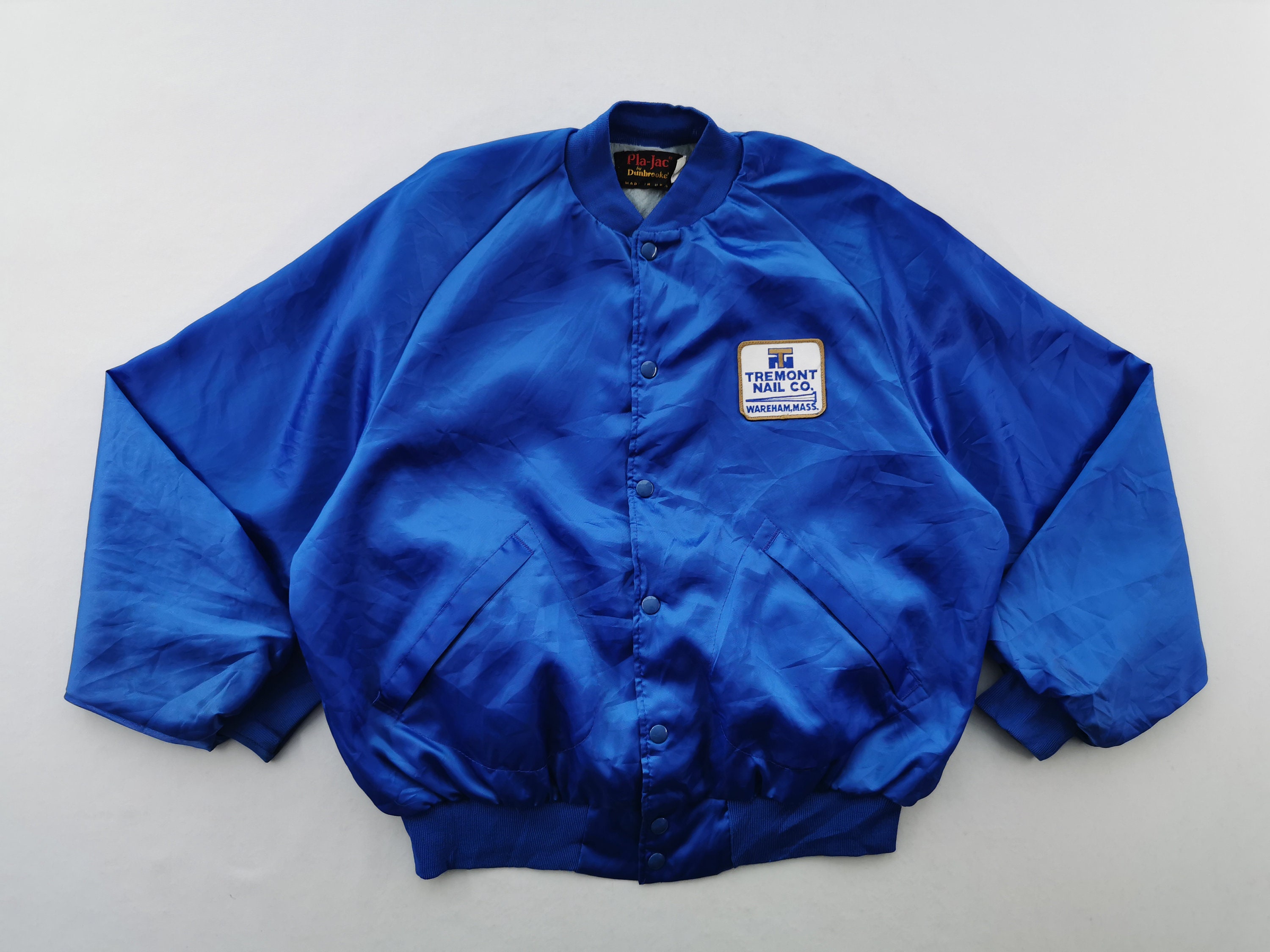 Veste vintage ENRON Pla-Jac by Dunbrooke homme M doublée bleue coupe