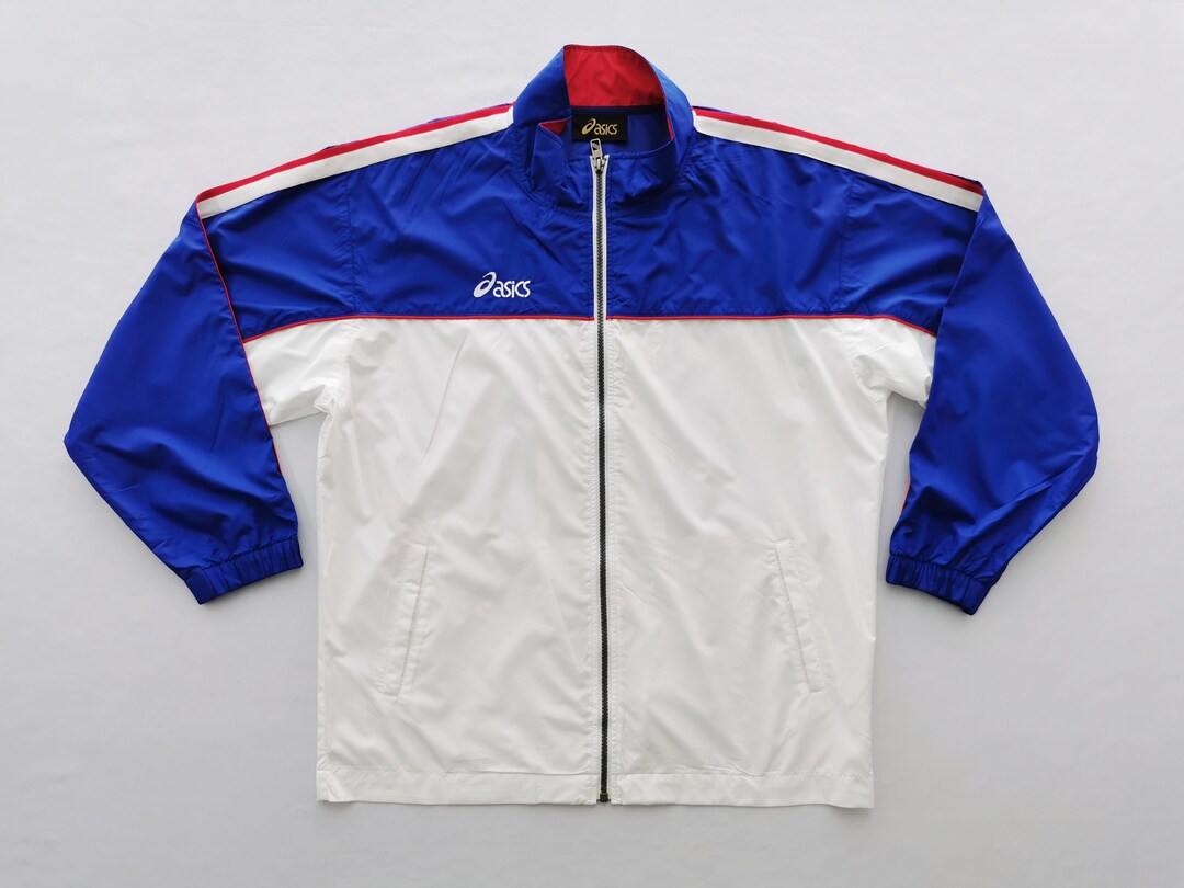 Asics Jacket Vintage Size Jaspo SS Asics Color Block Windbreaker