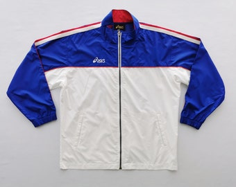 Asics Jacket Vintage Size Jaspo SS Asics Color Block Windbreaker