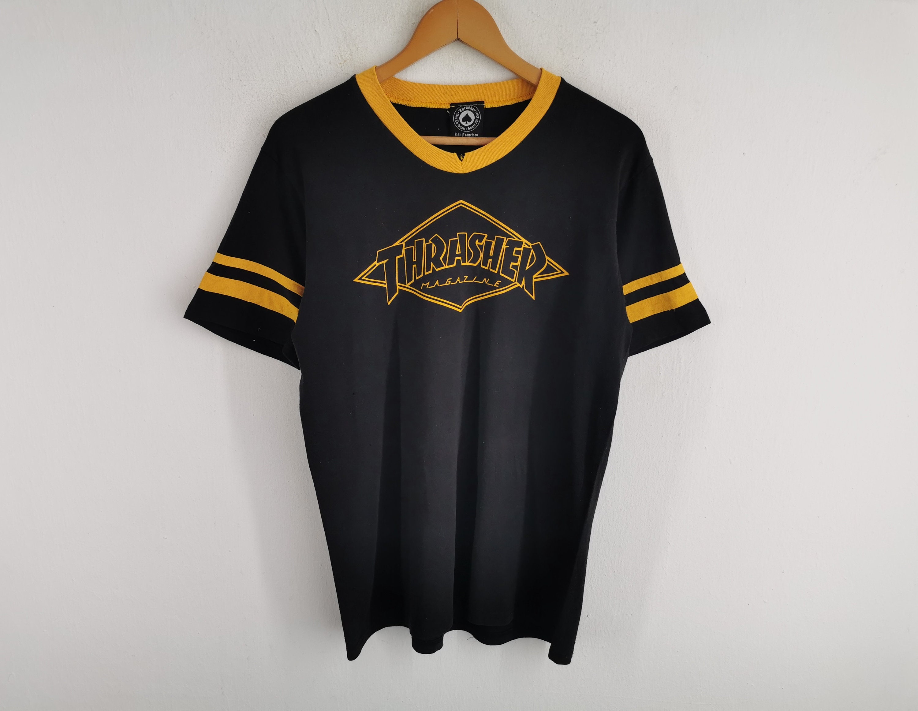 Thrasher yellow t shirt new arrivals