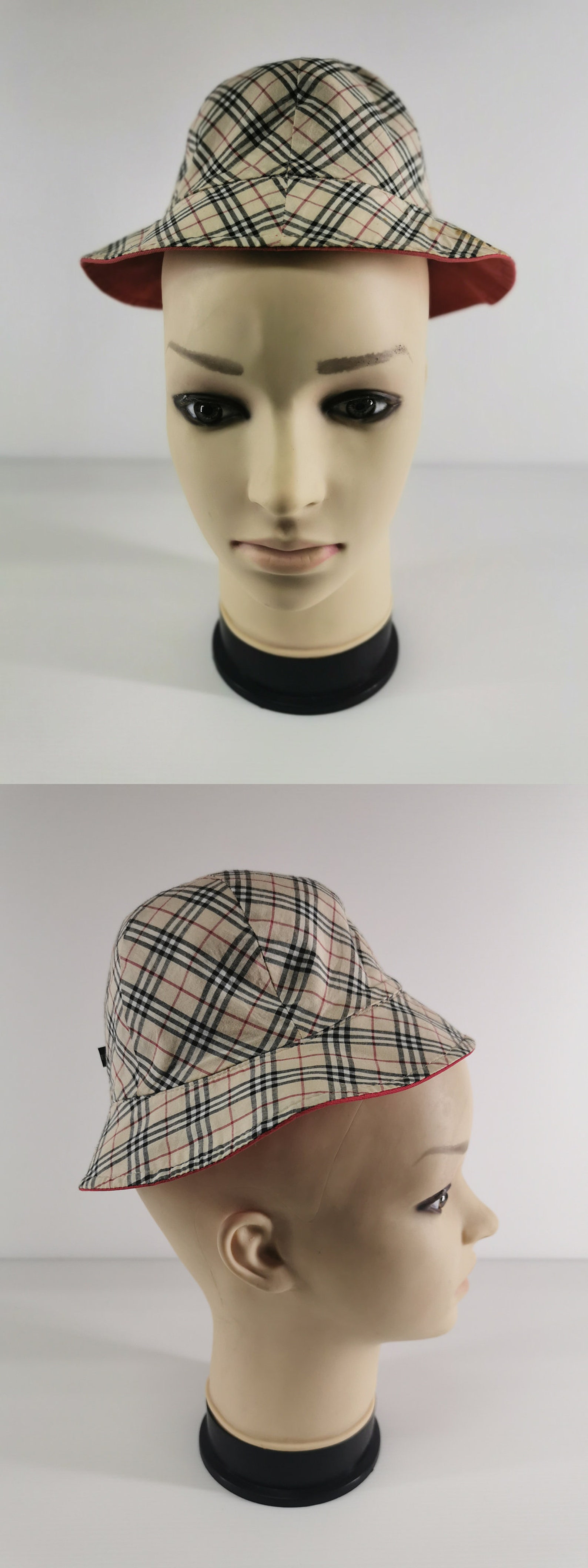 Burberry Hat Vintage Burberry Reversible Head Wear Bucket Hat Etsy