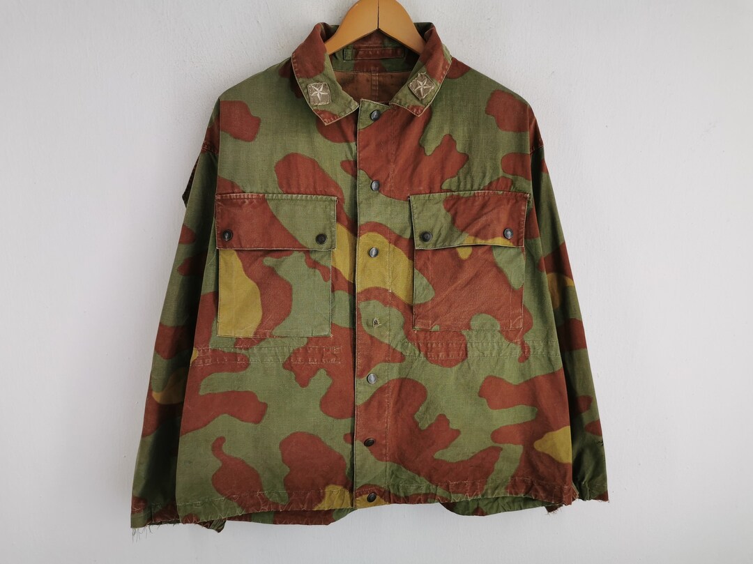 Army Camo Jacket Vintage Army Camo Military Jacket Size L Etsy