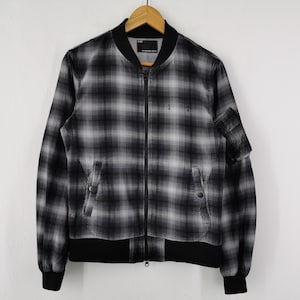 Number Nine Jacket Vintage Number Nine Checkered Bomber Jacket Made In Japan Size S/M