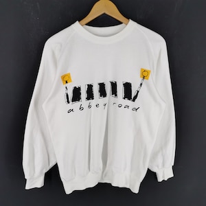 Abbey Road Sweatshirt Vintage 90s Abbey Road by The Beatles Pullover Sweatshirt Made In Japan Size M