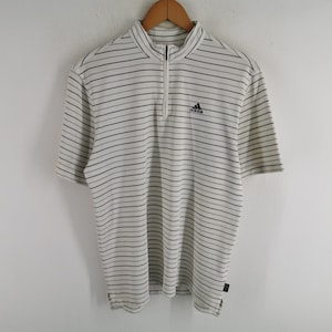 Adidas Shirt Vintage Adidas Striped Polo Shirt Size M