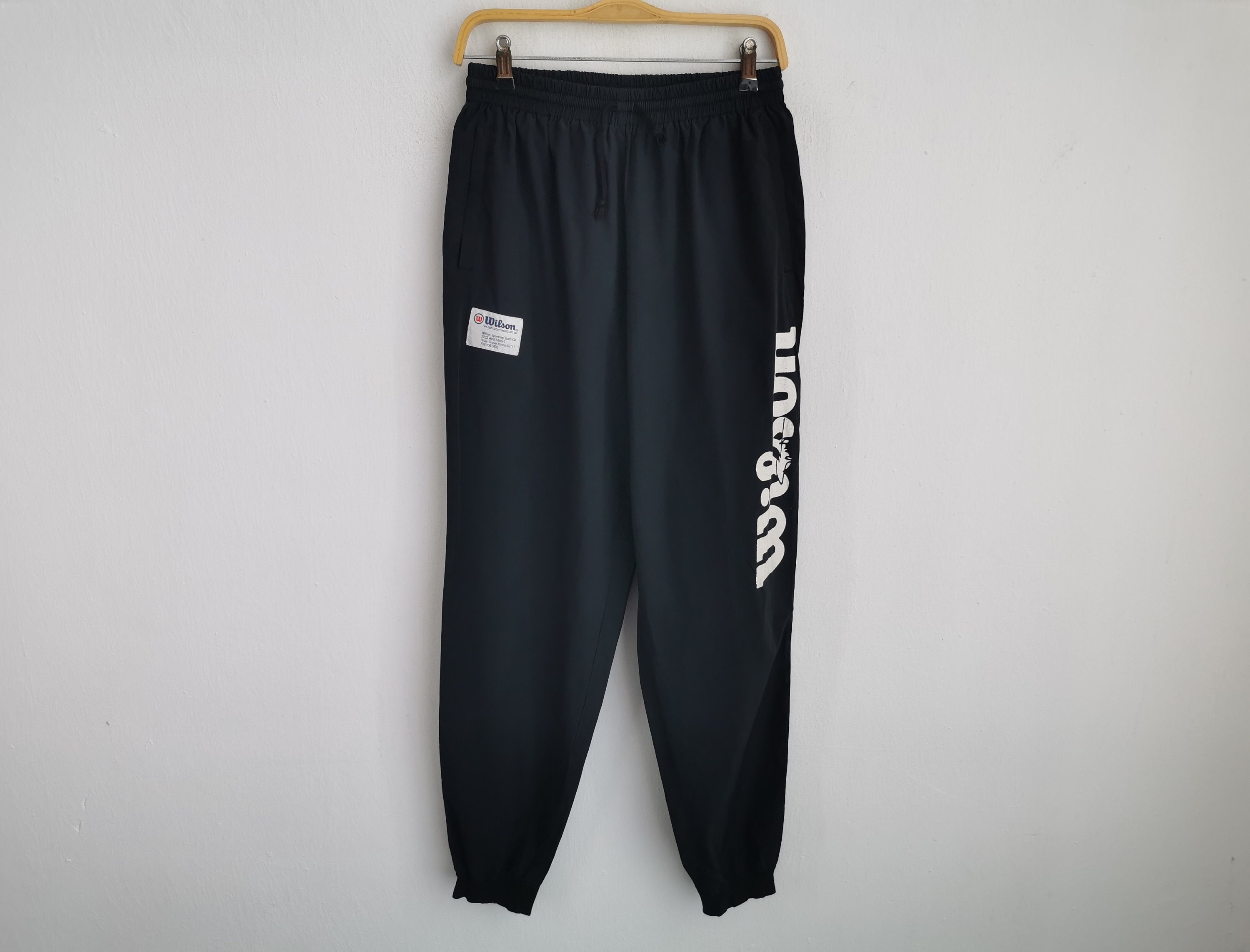 Wilson Track Pants Black with White Trim Size XL