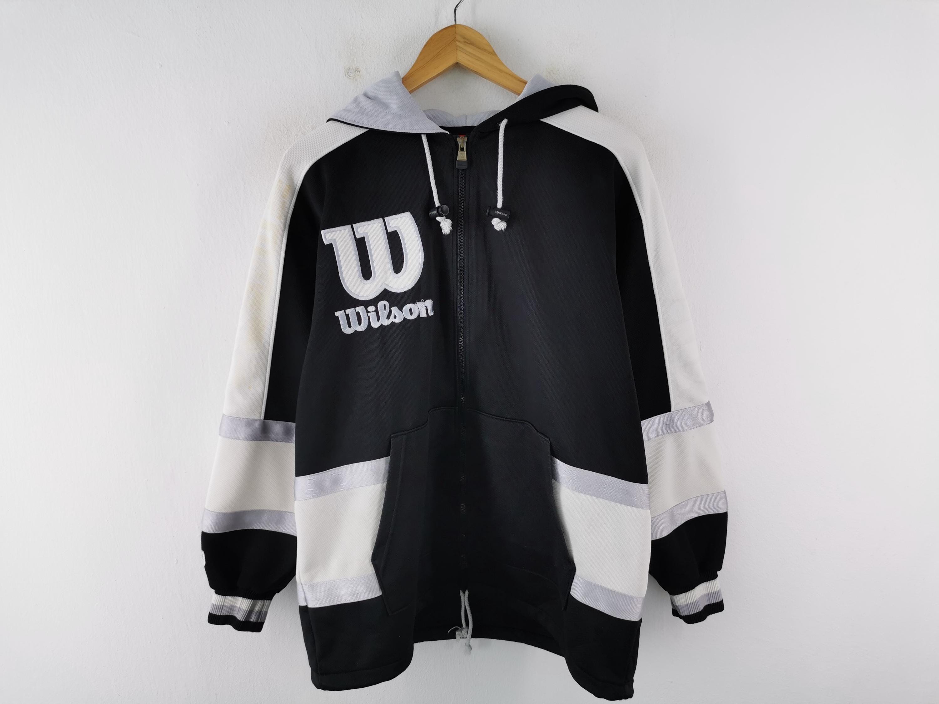Sweat Vintage Wilson Staff Années 90 - Blanc, Col Rond, Taille XL, Sportswear
