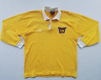 Camisa Canterbury Vintage Canterbury Wolf Rugby Polo Camisa Tamaño L