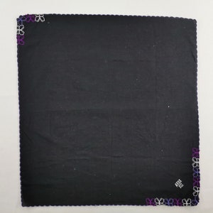 Anna Sui Cotton Handkerchief Multi-Color Vintage Designer Accessories Hand Roll Mini Scarf 17.5 X 18 image 2