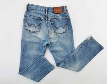 Edwin Jeans Vintage Edwin 503 Blue Trip Denim Jeans Size 28