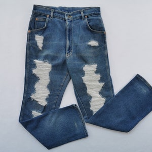 Lee Jeans Distressed Vintage Lee Made In USA Denim Jeans Pants Size 29/30x29