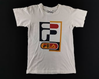 Fila Shirt Vintage Fila Big Logo T Shirt Size M