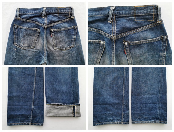 旧DENIME SELVEDGE DENIM PANTS W34 L34 Denime Selvedge Jeans Distressed Vintage Denime Selvedge Jeans