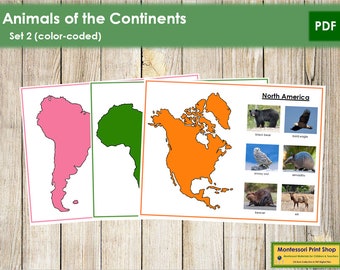 Continents Map Etsy