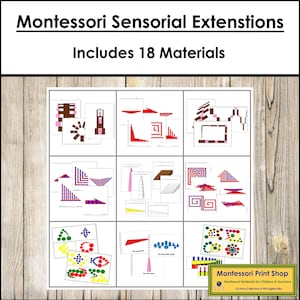 Bundle d'extensions sensorielles Montessori - activités sensorielles Montessori - cartes Montessori imprimables - téléchargement numérique