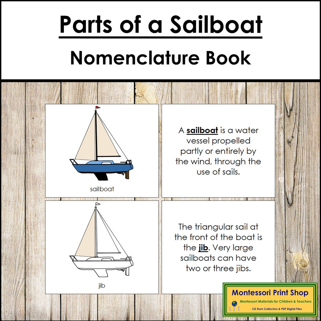 Parts of a Sailboat Nomenclature Book Printable Montessori Materials Digital Download Etsy