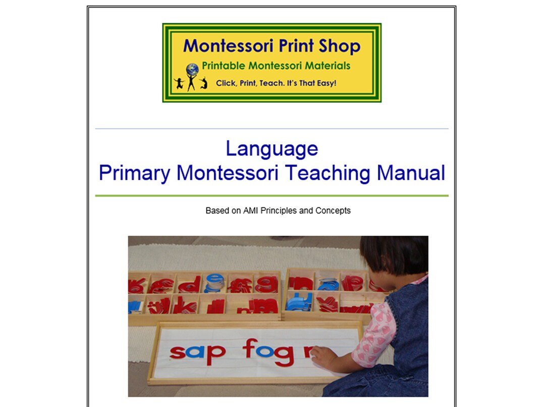 Primary Montessori Language Teaching Manual - Preschool Curriculum ...