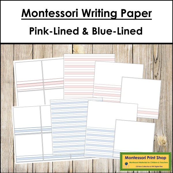 Montessori Writing Paper Bundle - Printable Montessori Materials - Digital Download