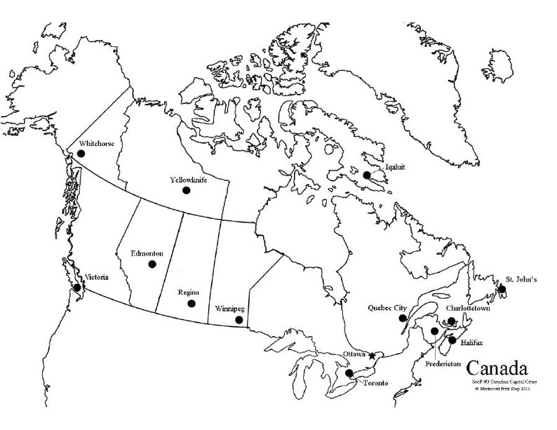 Capital Cities of Canada Maps - Montessori Geography (digital Download