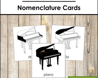 Parts of a Piano Nomenclature 3-Part Cards - Printable Montessori Materials - Digital Download