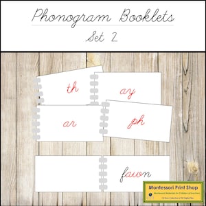 Phonogram Booklets [Set 2, CURSIVE] - Montessori Phonics (Digital Download)