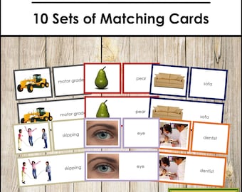 Words & Picture Cards Bundle - Primary Language - Printable Montessori Cards - Digital Download